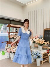 【现货】珍珠领气质连衣裙，女装连衣裙，新依佳人