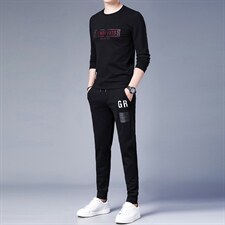 中年运动套装男春秋季爸爸秋装套装圆领卫衣两件套大码运动服时尚，男装休闲套装，电商B212（原钱塘6029）