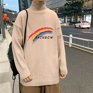 M18064-P45 加绒款-P65半高领毛衣男士大码针织衫男毛线衣男图片