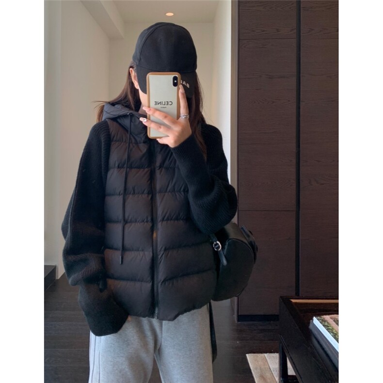 W614-P1082025韩版针织拼接棉服女短款保暖棉衣小个子外套,男装棉衣,星座911-1
