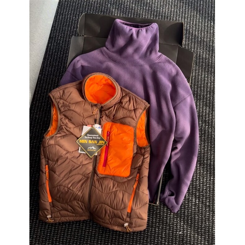 DD327P85冬季撞色减龄百搭保暖面包吐司服棉衣马甲外套,男装棉衣,电商B323A