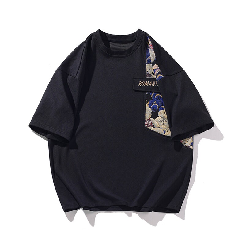 2025夏季新款旋律风车大码菠萝格短袖T恤套装M-5XHQ23461-P60,男装T恤,电商A022