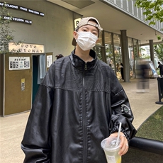 23/秋季高品质拼接PU夹克外套PJK01-P90控128，男装夹克，电商B370