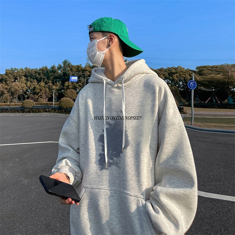 抖音得物供货可提供视频秋冬重磅美式宽松连帽卫衣DL2303,男装卫衣,电商A486
