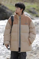 冬季青少年灯芯绒立领拼接外套休闲百搭面包服棉服5302-P78，男装棉衣，电商B306