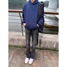 美式高街vibe风重磅水洗微喇弹力修身cleanfit长裤男LA5277-P48，男装休闲裤，星座1008