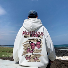 直播品质340克重磅纯色华棉美式卫衣连帽印花大码XZ517A-BK12310，男装卫衣，星座517A