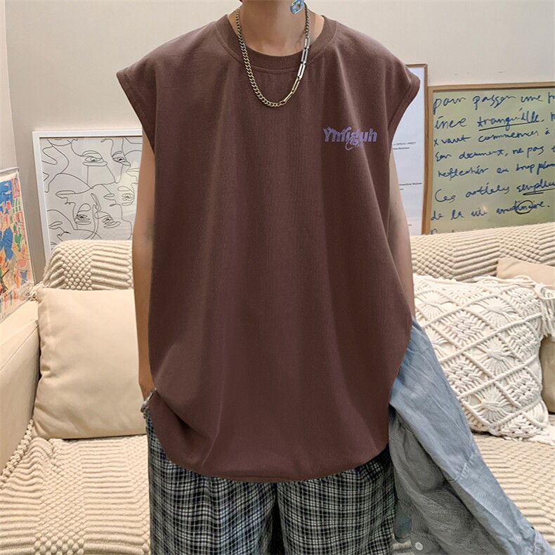 量大优供视频得物直播品质220克夏季纯棉背心无袖T恤WB111,男装T恤,电商A486