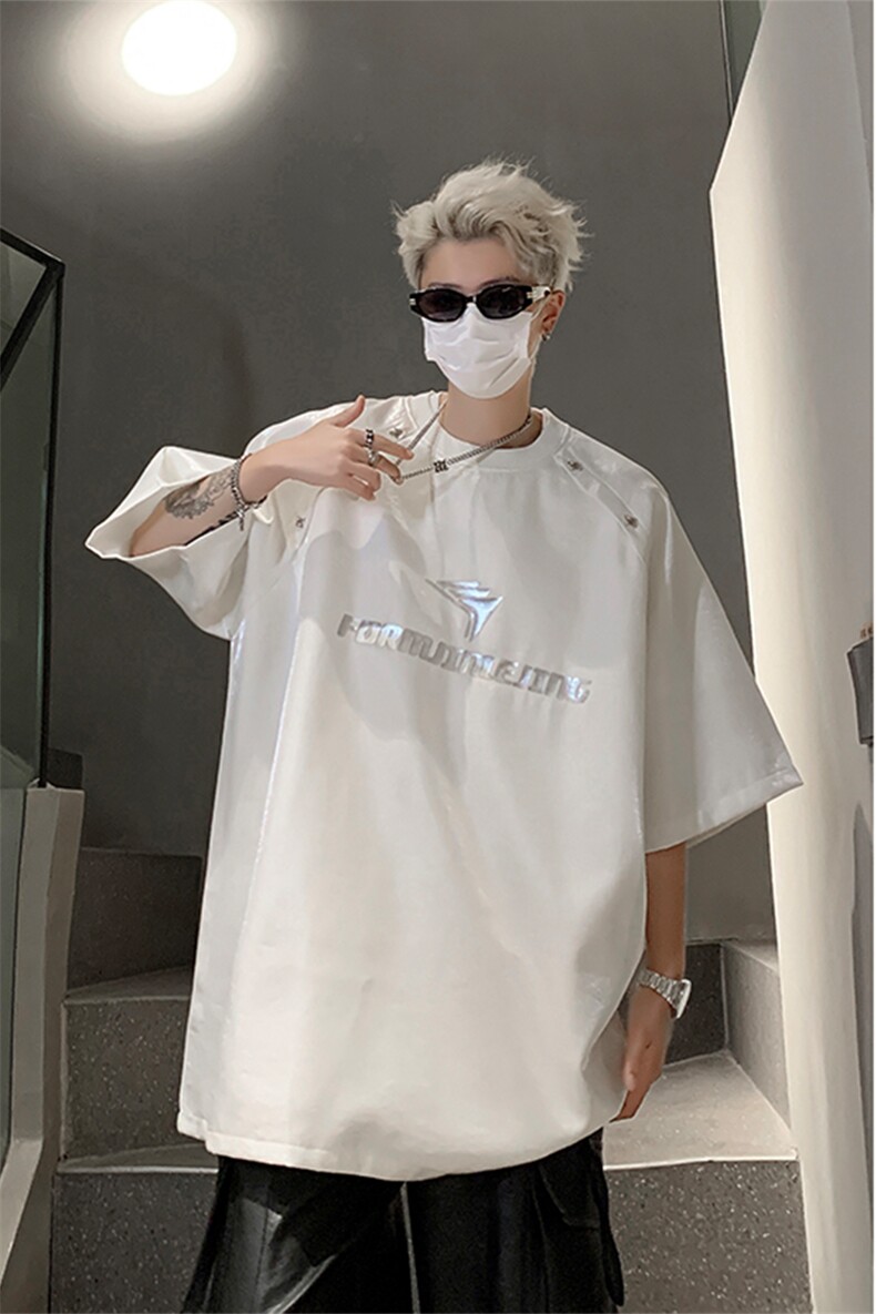 解构金属短袖T恤夏季小众设计感圆领半袖体恤XZ514-2-202474-P58,男装T恤,星座514-2(原B239)