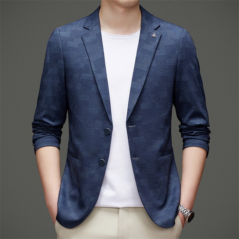 DJ8863钱塘2020-3新款时尚休闲简约百搭中年男士西服外套P147图片