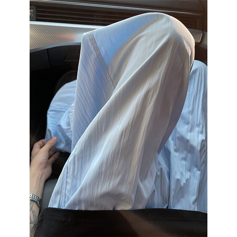 8XL-M多巴胺冰丝垂感慵懒山本裤男夏拖地裤子阔腿休闲裤KZ051P30,男装休闲裤,电商B312