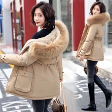 羽绒棉服女中长款2020年冬新款韩版宽松连帽时尚棉袄棉衣外套派克服，女装派克服，瑶迪依秀