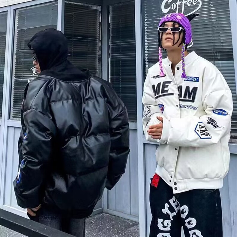 流行时尚气质新款潮流简约日系文艺原宿刺绣皮衣棉服百搭慵懒ins,男装皮衣,星座506A