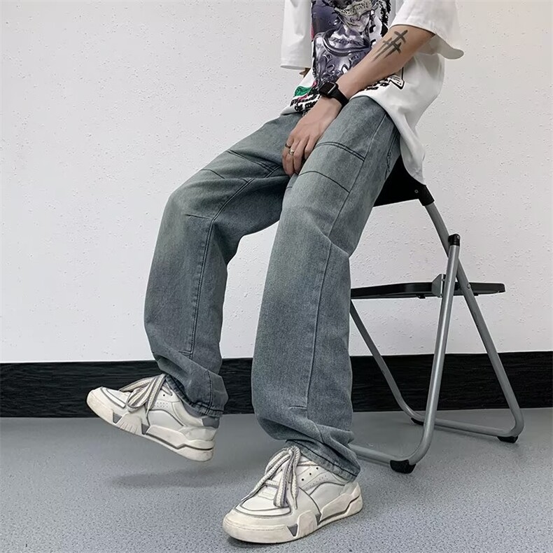 牛仔裤男韩版潮流高街帅气2026夏季新款ins宽松百搭长裤RK503-P43,男装牛仔裤,星座412