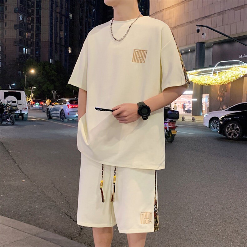 ！2025夏季新款男士风短袖套装百搭一套TZH246特P45,男装T恤,电商B220