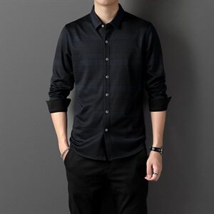 M991 2021春秋季新款桑蚕丝衬衫男长袖T恤衫图片