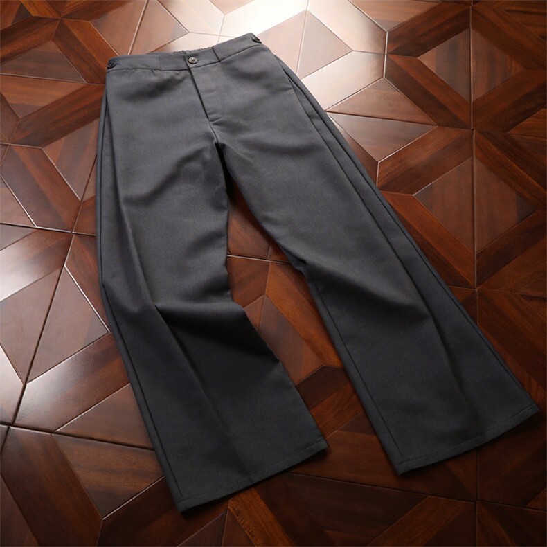 春秋美式高街休闲裤男女垂感阔腿西裤长裤纯色西装裤宽松直筒裤子，男装西服套装，电商A443
