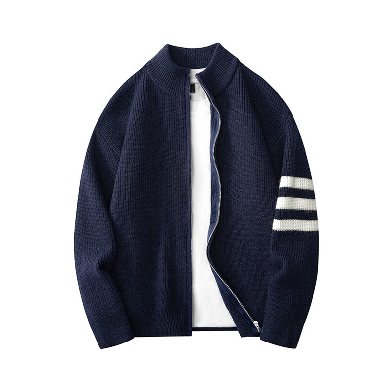 网图M2635-特P50男士开衫毛衣春秋季潮牌宽松条纹针织衫秋装外套，男装针织衫/毛衣，电商D310B