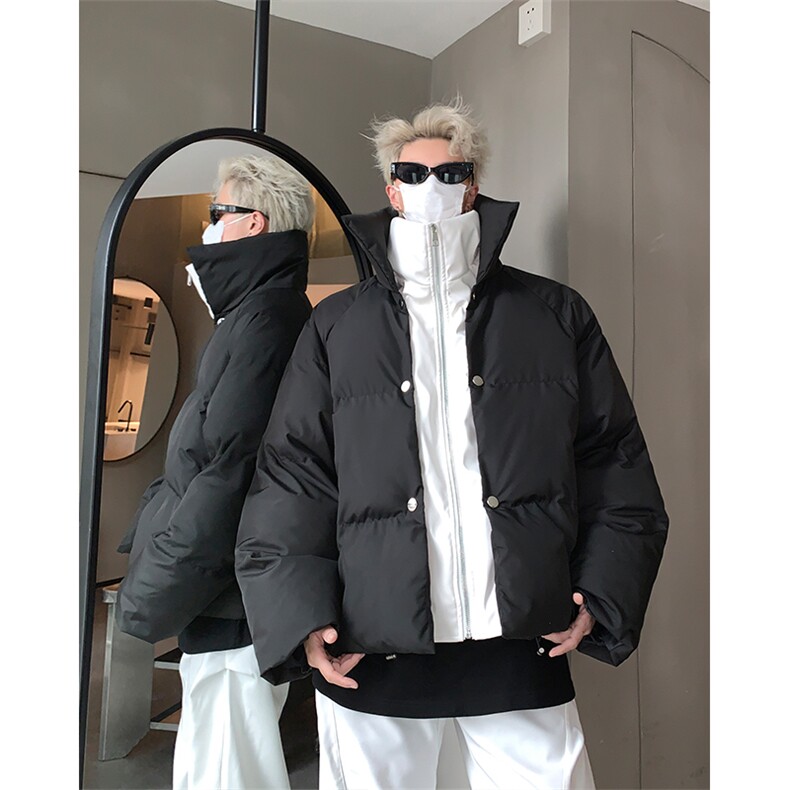 517A-8-Y80-P135现货冬季小众解构亮面设计感棉衣假两件棉服,男装棉衣,星座517A-8（原B282）