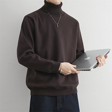 2025秋冬季新款高领套头毛衣男士加绒大码打底针织衫线衣服，男装T恤，星座914