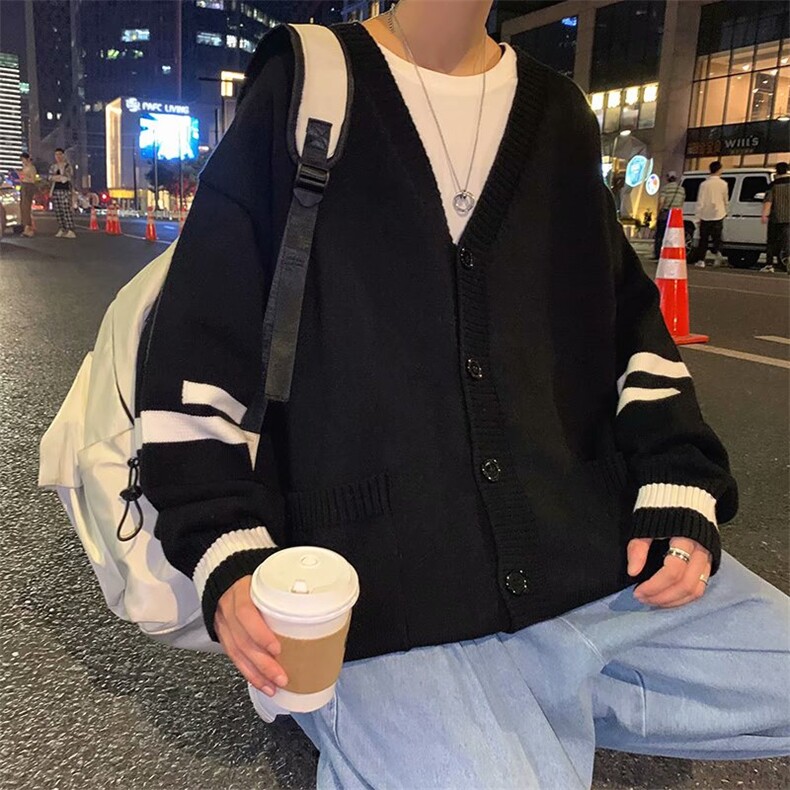 男秋冬季新款潮韩版百搭情侣毛衣针织衫开衫条纹外套MY9013P45,男装针织衫/毛衣,星座1116-2