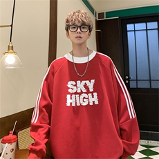 美式三杠条纹复圆领卫衣秋冬男女宽松长袖SW2478-P45控6850棉，男装卫衣，电商B370