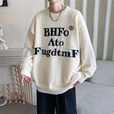 美式复古慵懒软糯毛衣男秋冬设计感小众宽松针织衫线衣M1646-P58，男装针织衫/毛衣，星座512-4