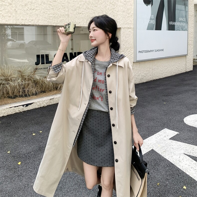210-3282-P190-K288高级感通勤中长款风衣秋装新款2025年秋季,女装风衣,韩蜜菓