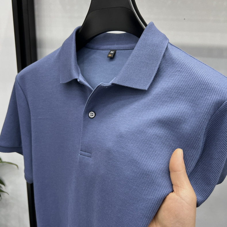夏季新款男士短袖POLO杉高档轻商务翻领百搭中年爸爸装，男装T恤，电商B212（原钱塘6029）