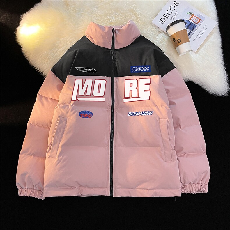 地毯新款时尚字母印花宽松立领保暖棉服A247-MY268特批85控138,男装棉衣,电商A247