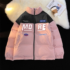 地毯新款时尚字母印花宽松立领保暖棉服A247-MY268特批85控138，男装棉衣，电商A247