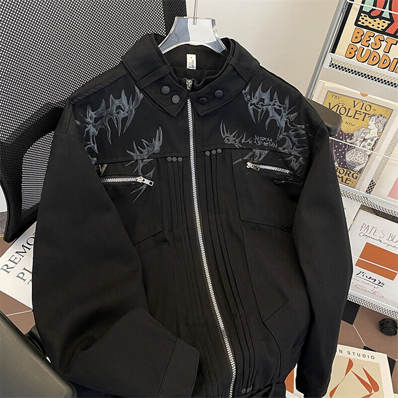春秋痞帅外套男ins高街潮牌港风韩版潮流宽松夹克JK09332-P88,男装夹克,星座308B-2