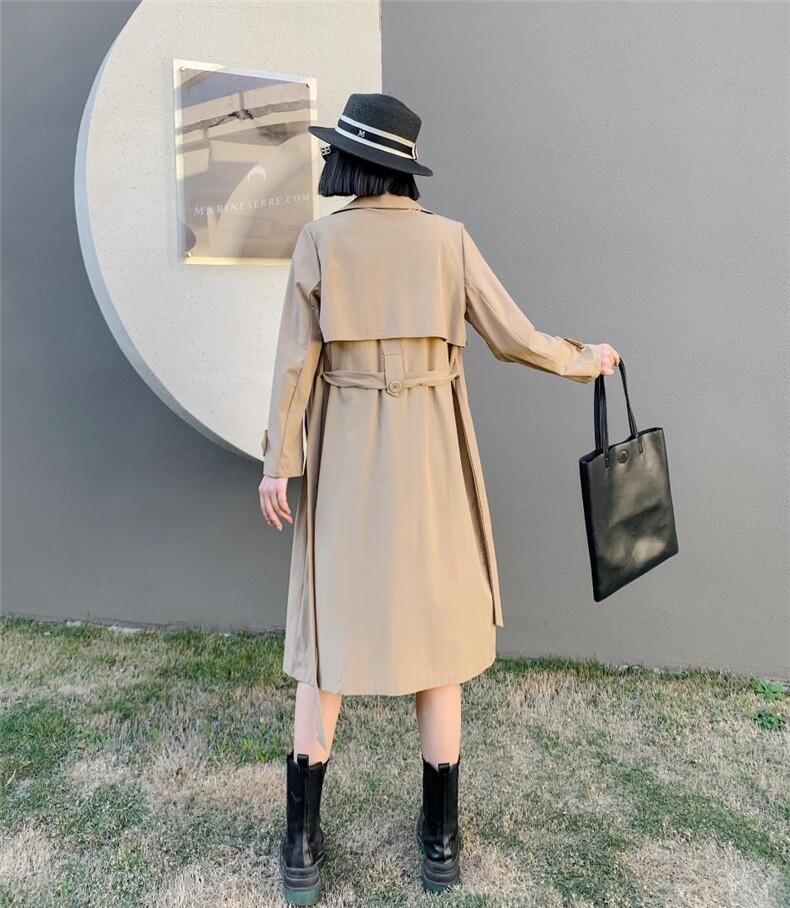 【现货】春季新款四面弹经典时尚风衣，女装风衣，得瑟空间