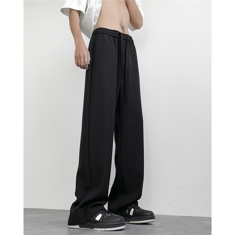 GENIOLAMODE冰丝休闲西裤男士夏季薄款2025新款速干宽松垂感直筒，男装西裤，电商D329