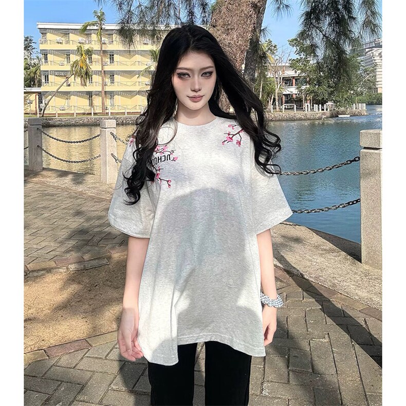 万针全刺绣工艺抖音得物高品质260克重磅纯棉双纱美式高街短袖T恤,男装T恤,电商A486