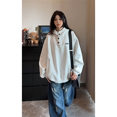 白花灰加绒加厚卫衣男美式潮流百搭情侣上衣外套3635-特P58加绒65，女装短外套，电商B295