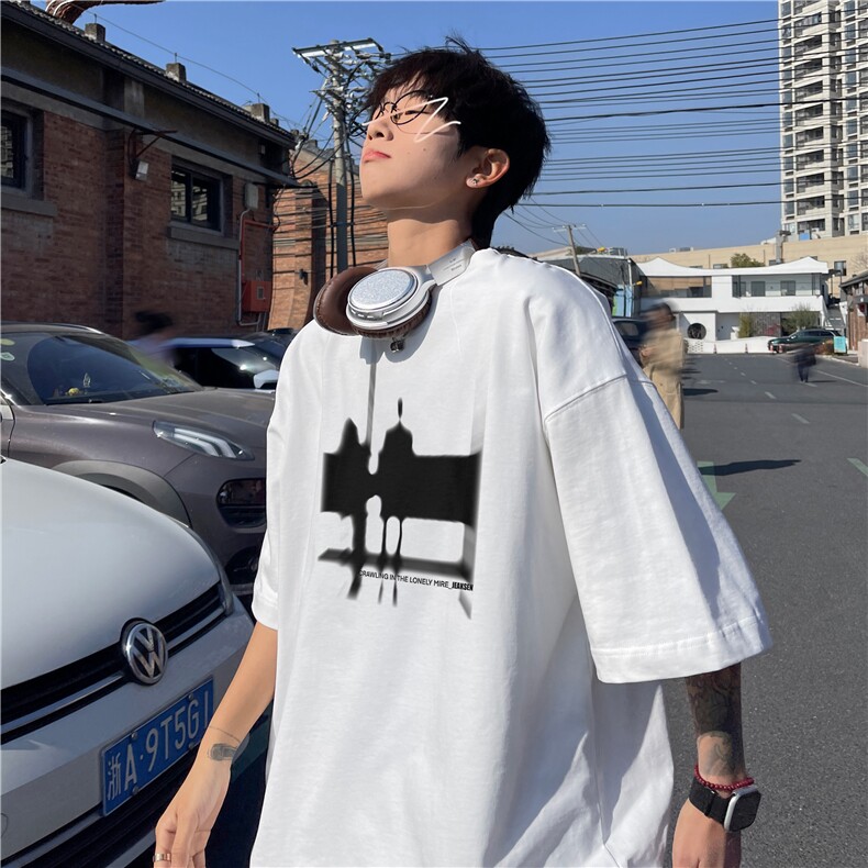 夏季新款抖音得物品质潮流印花短袖T恤dcm314-特批20控38,男装T恤,星座605(原A050)