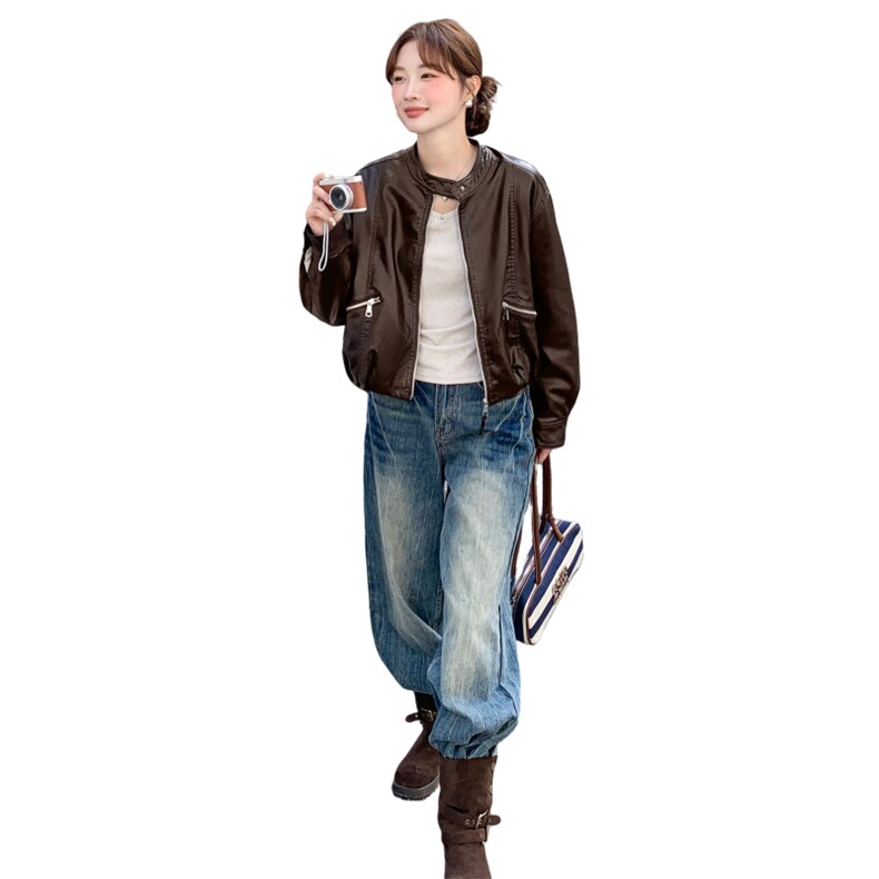2025年冬季短皮衣加绒棉服RF2C290-6882-P185-K275,女装皮衣,蝶眷