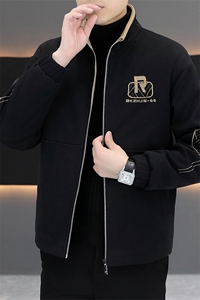加绒加厚秋冬潮流男士休闲针织立领夹克上衣外套310B-3-L811-83图片