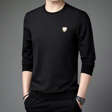 秋季男装圆领印花卫衣春秋2023新款中年商务休闲男士长袖上衣，男装卫衣，电商B212（原钱塘6029）