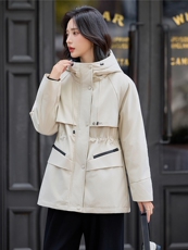 现货2025年冬季新款夹棉保暖棉衣中长款派克服，女装棉衣/棉服，悦祺