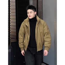 现货美式高街休闲夹克冬季三防立领纯色户外工装加厚棉服外套，男装夹克，电商A486