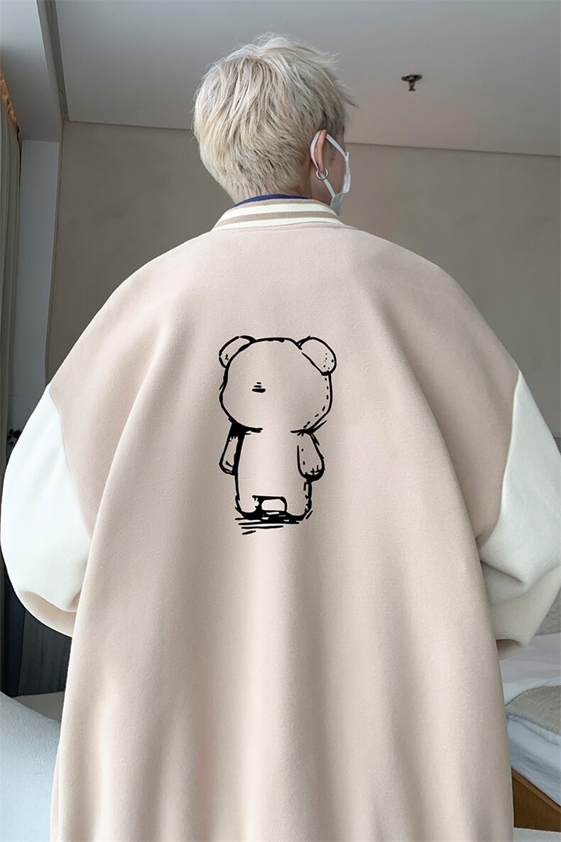 摇粒绒棒球服男大码开衫卫衣男夹克BF86339-P65,男装夹克,电商A040