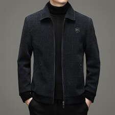 新款雪尼尔呢子上衣中年爸爸装加棉加厚翻领外套YYN20515-P285，男装毛呢大衣，电商B212（原钱塘6029）