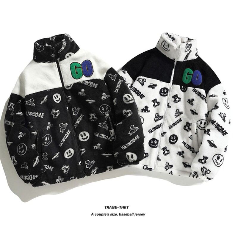 2023夹克外套拼接羊羔毛夹棉棉袄棉服羊剪绒棉衣男3322-P90控138，男装夹克，星座207