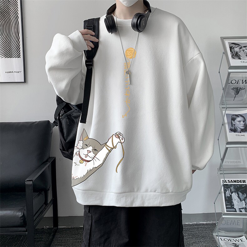 圆领卫衣男大码加厚加绒长袖t恤男S6013-P28加绒款-P33,男装卫衣,电商A040