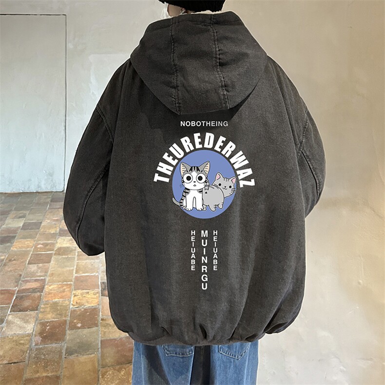 控价158牛仔外套男大码加厚加绒棉衣男羊羔毛棉服男 NM53160-P140图片