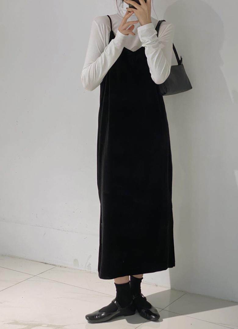 丝绒吊带裙，女装背心吊带，驿谷