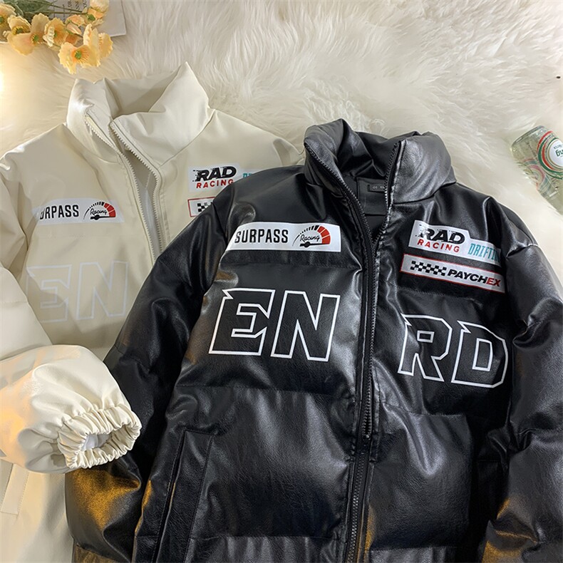 EQ156 机车服皮棉衣外套男冬季防风赛车服加厚棉服潮牌 P118图片