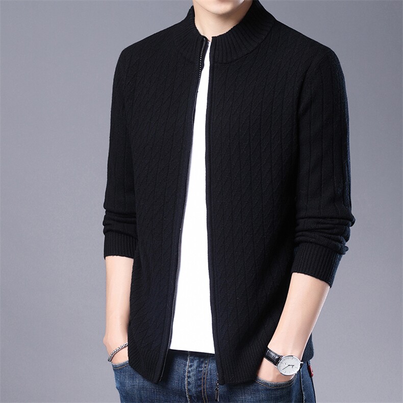 CM12009钱塘2020-2商务休闲简约纯色中年男士冬季厚款羊毛衫P165,男装针织衫/毛衣,钱塘207-2